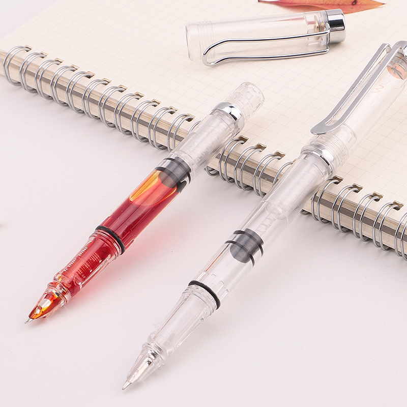 大容量练字弯头瘦金体书法成人办公教师钢笔透明活塞美工弯尖钢笔